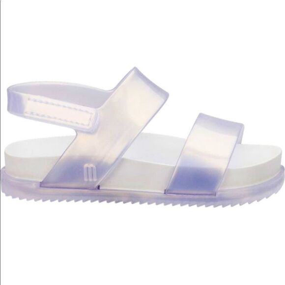 Mini Melissa Glittery Cosmic comfy sandal size 10 in white - Picture 3 of 13